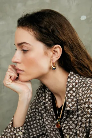 Lapis Lazuli Gold Lever Back Earrings