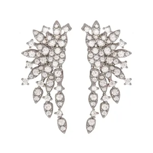 LARGE CLUSTER EARRING, BR STERLING SILVER