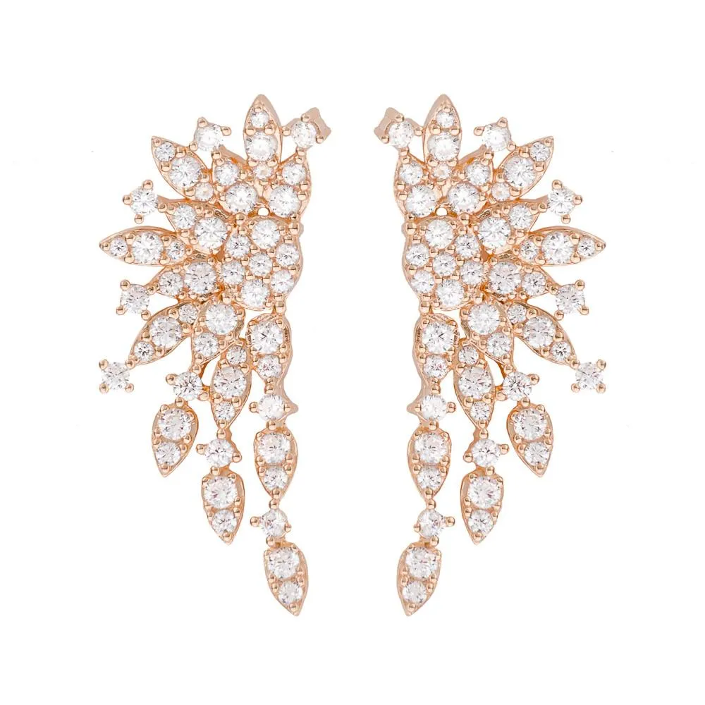 LARGE CLUSTER EARRING, ROSE GOLD