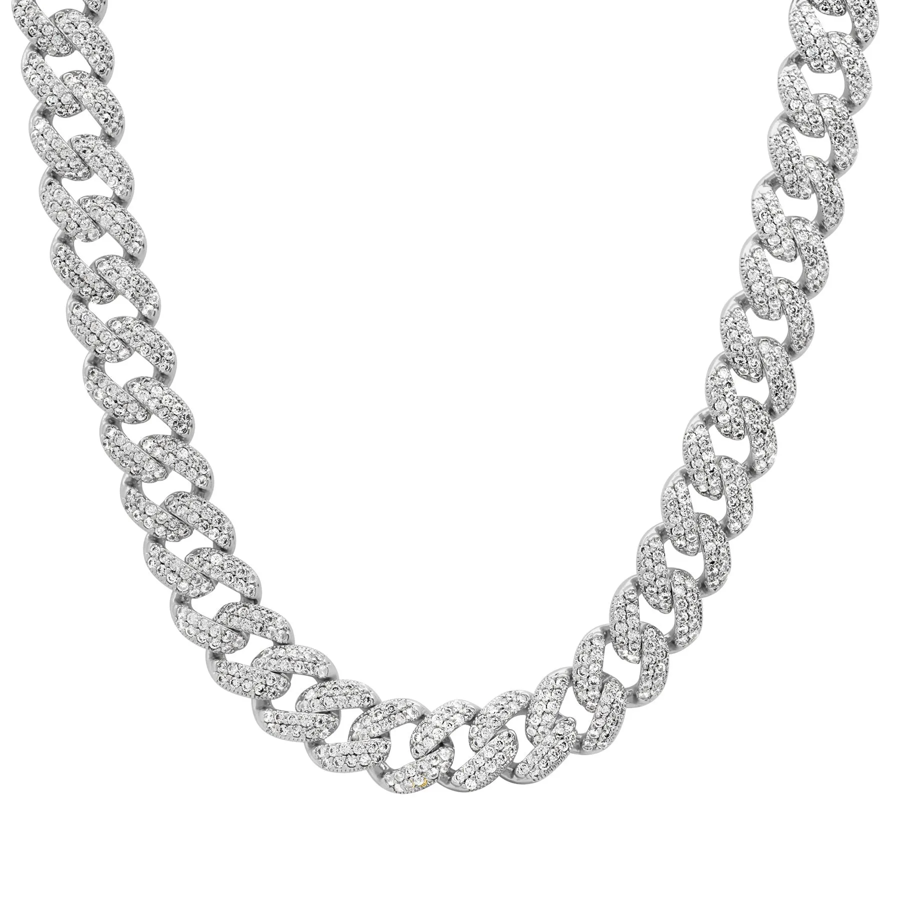 LARGE CUBAN LINK VIBRATION NECKLACE SILVER