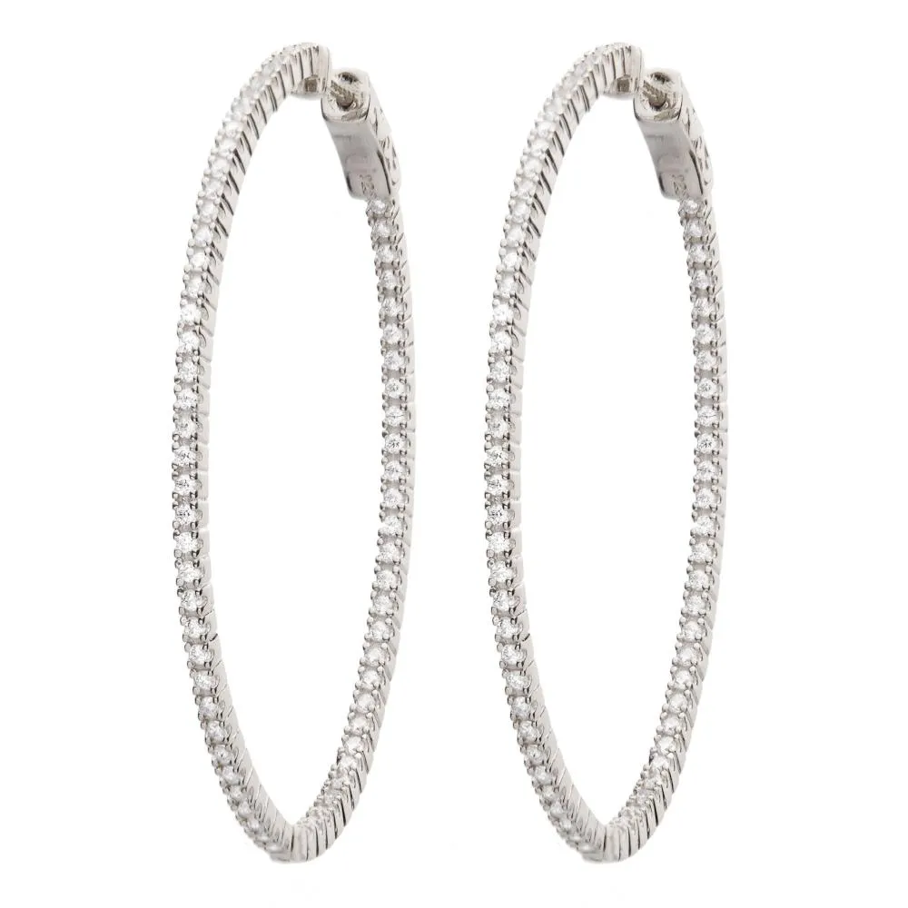 LARGE OVAL HOOPS, SILVER