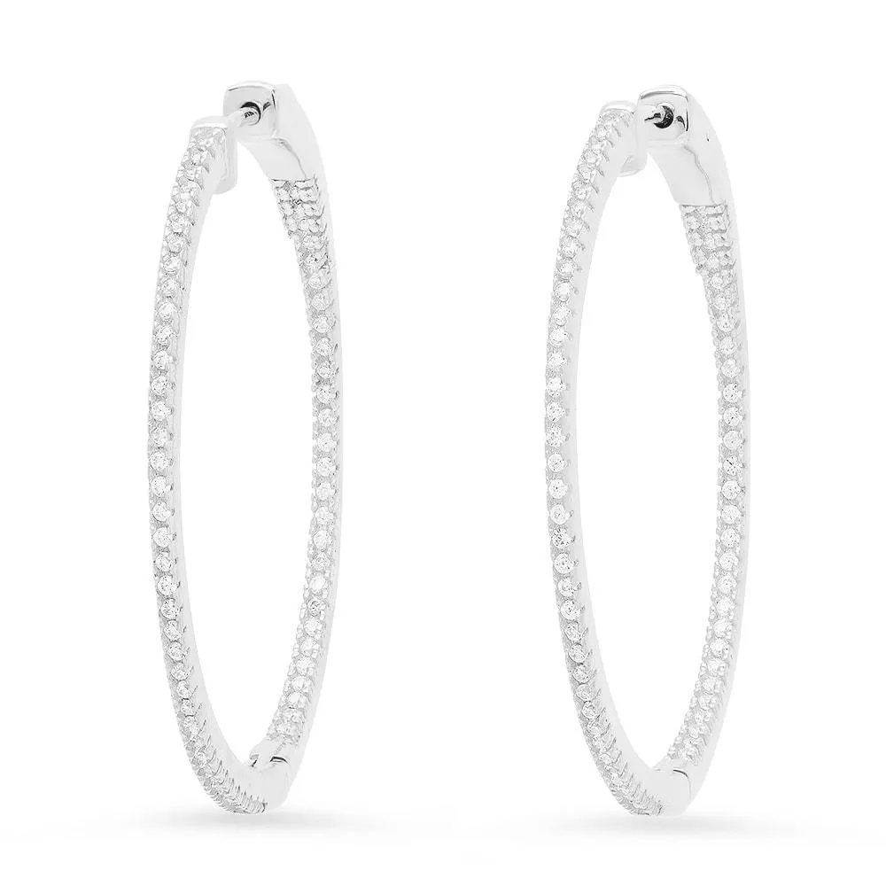 LARGE ROUND HOOPS, SILVER