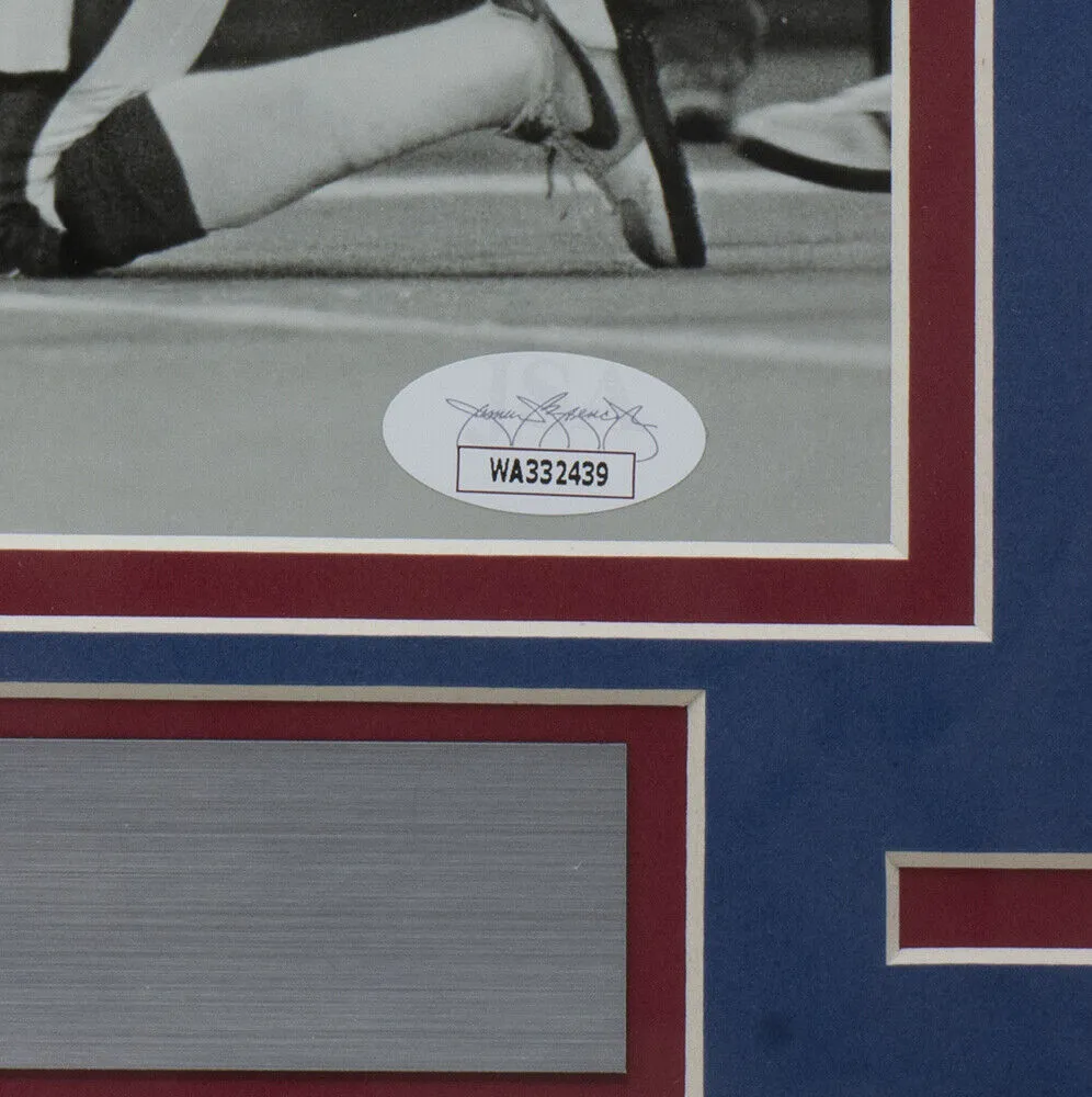 Lawrence Taylor Signed Framed 8x10 Giants Photo Sacking Cunningham Photo JSA