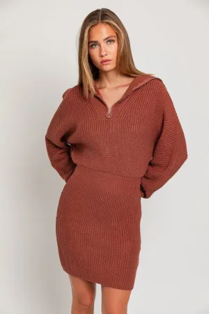 LE LIS Zipper Sweater Dress