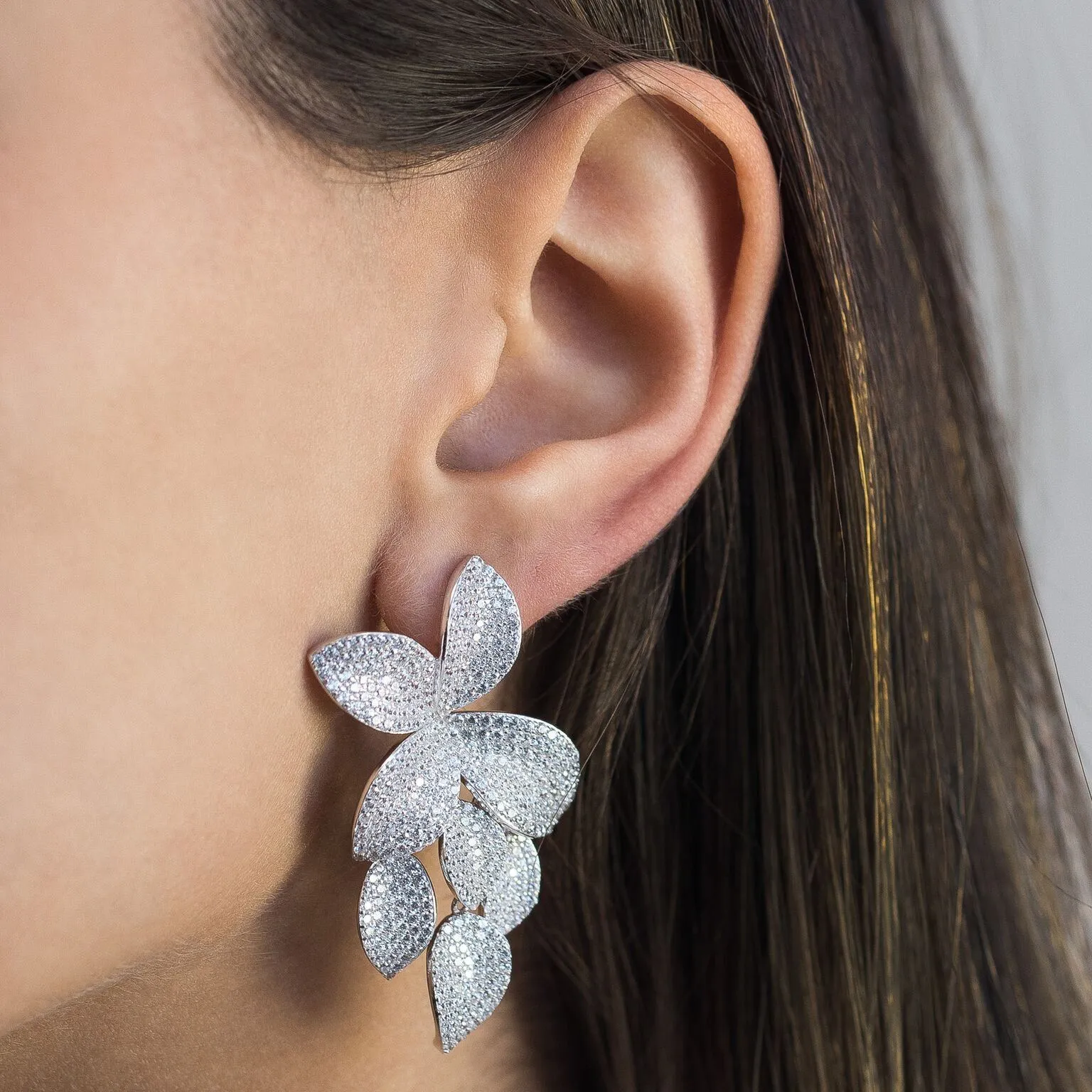 Leaf Cluster Stud Earring