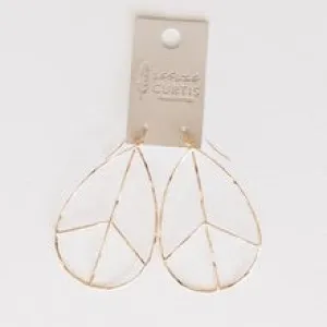 Leslie Curtis Lilah Gold Peace Sign Earrings