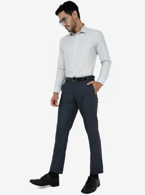 Light Grey Solid Slim Fit Formal Shirt | Metal