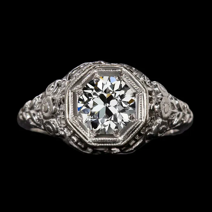 Like Edwardian Jewelry Vintage Cut Natural Earth Mined Diamond Solitaire Ring
