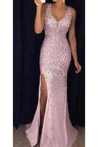 long evening dress with slit