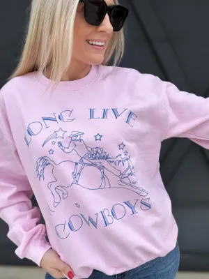 Long Live Cowboys Sweatshirt In Pink
