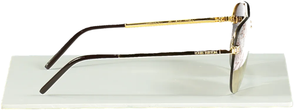 Louis Vuitton Gold Clockwise Aviator Sunglasses