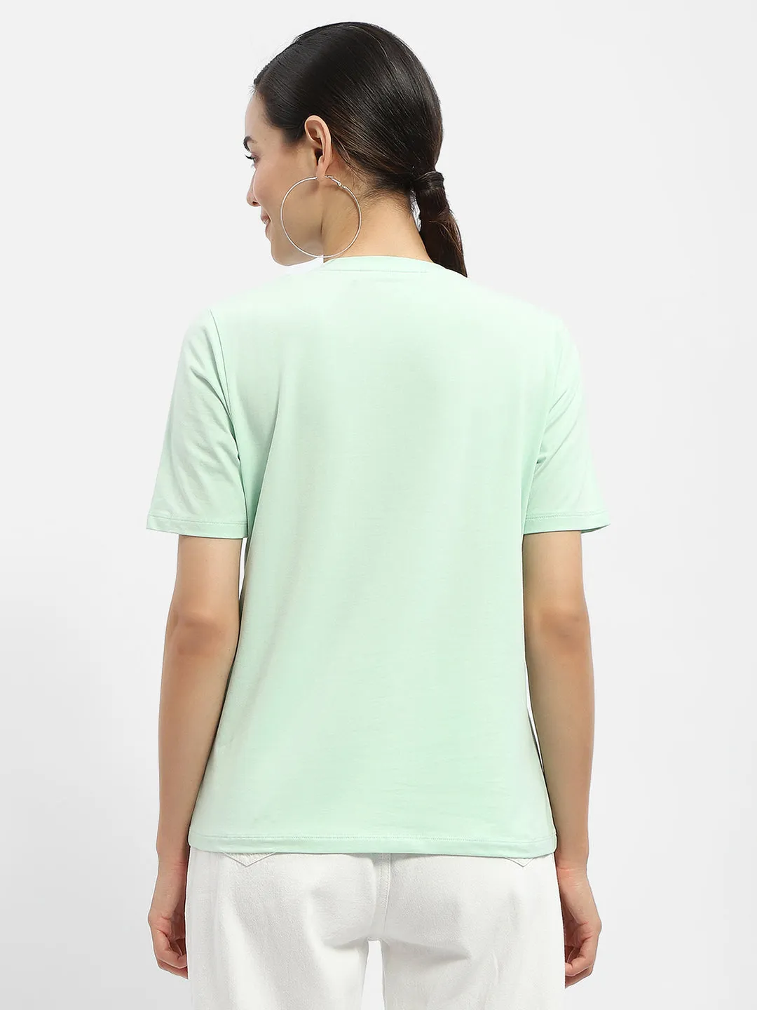 Madame Typography Mint Crew Neck T-Shirt