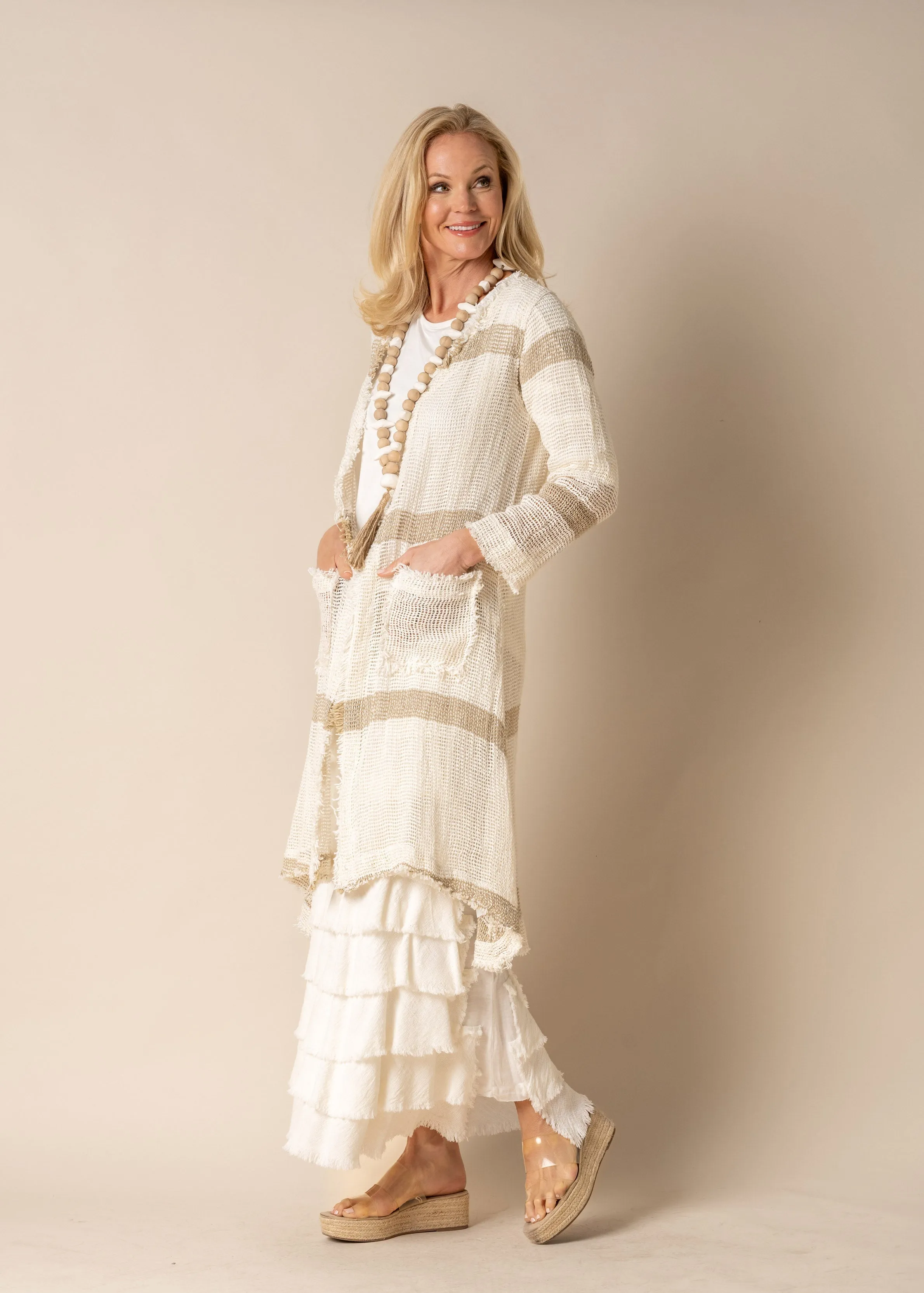 Mara Linen Jacket in Cream