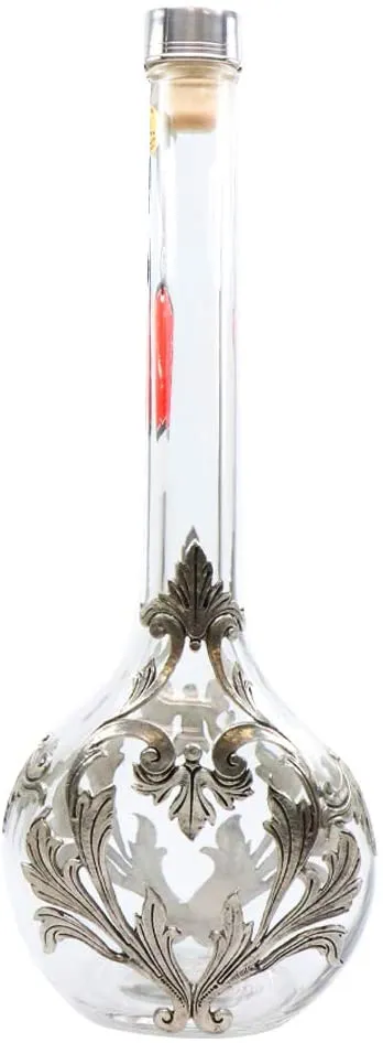 Medieval Portugal Pewter Vodka Decanter with Shot Glasses 7 Pc Set Metal Pattern Set