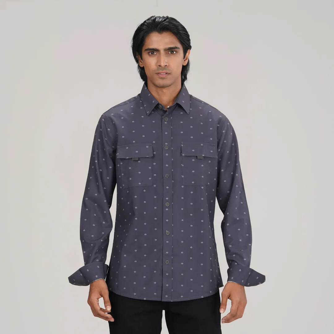 Mens Black Aop L/S Shirt