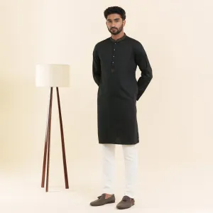 Mens Black Embroidery Panjabi