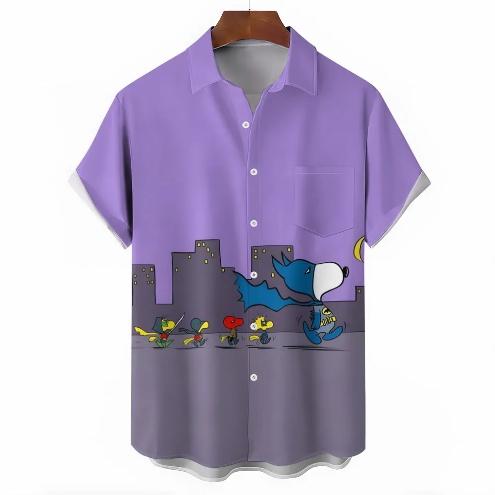 Men's Cartoon Character Casual Short Sleeve Shirt 2312000514