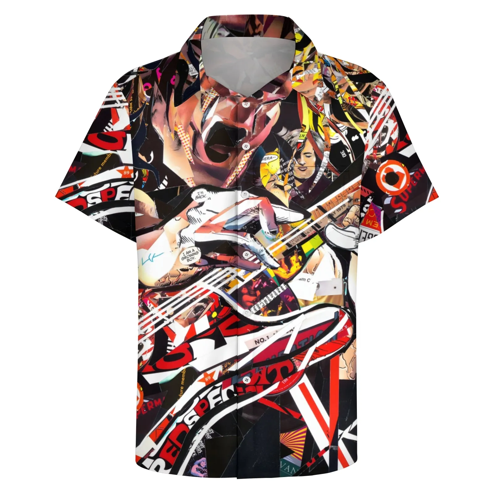 Men's Electric Guitar Frankenstrat Casual Short Sleeve Shirt 2404001055
