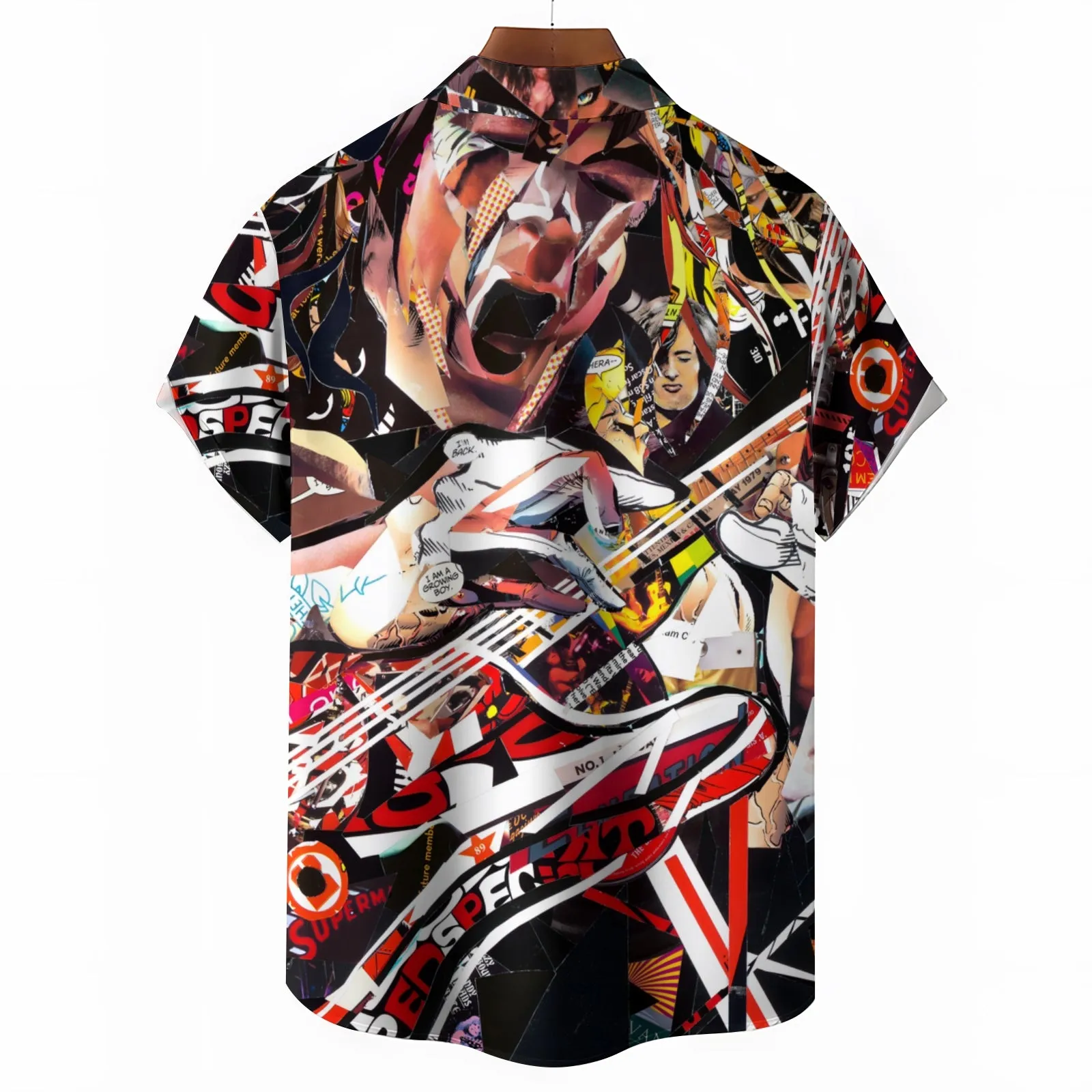 Men's Electric Guitar Frankenstrat Casual Short Sleeve Shirt 2404001055