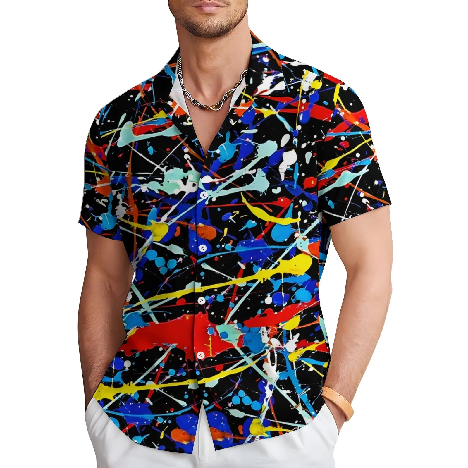 Men's Hawaiian Casual Short Sleeve Shirt 2404001896