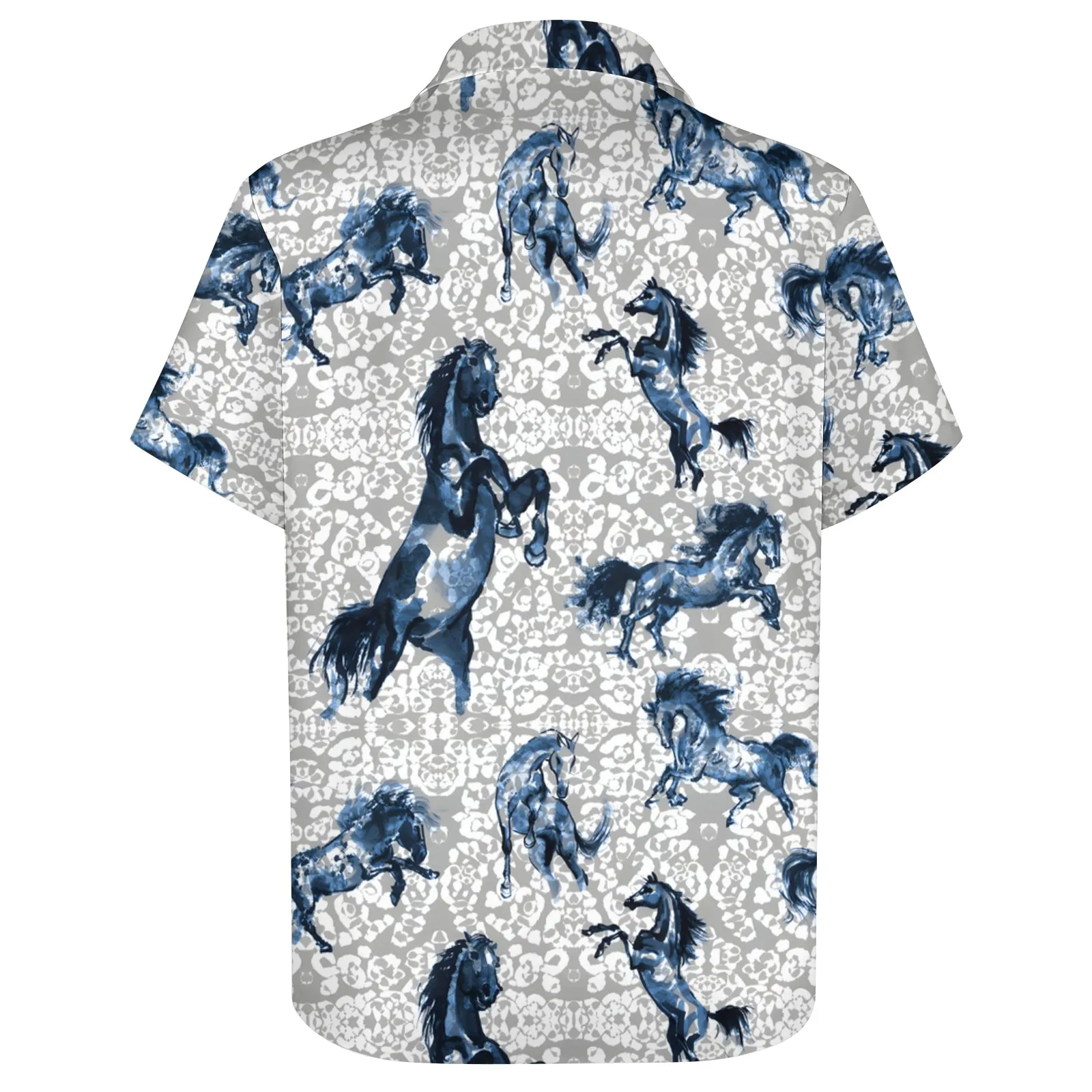 Men's Horse Casual Short Sleeve Shirt 2404000161