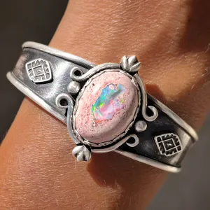 Mexican opal statement cuff in silver