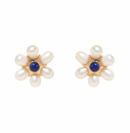 Mignonne Gavigan Safi Studs - White/Blue
