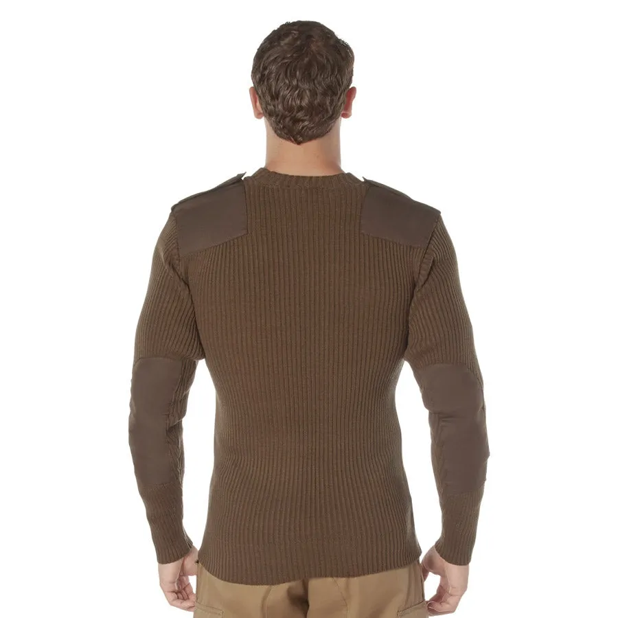 MilSpec G.I. Style Acrylic V-Neck Sweater Brown