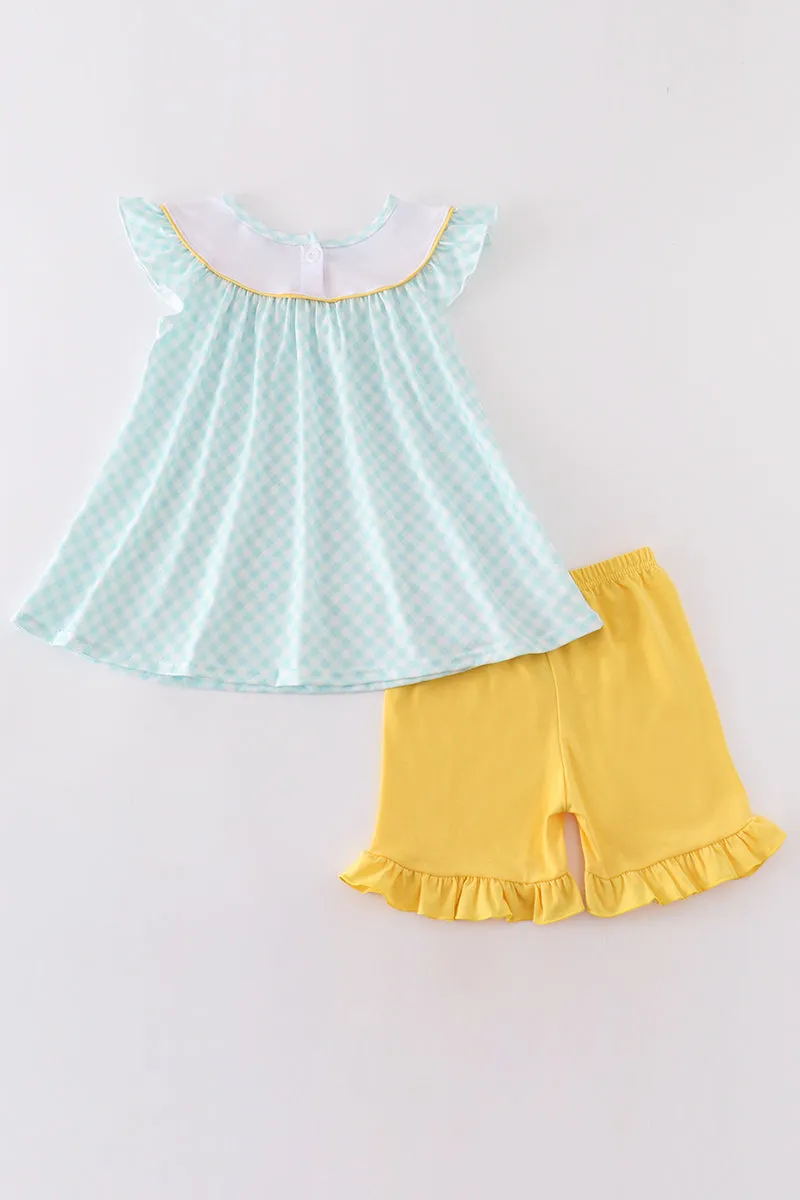 Mint Lemon Embroidery Girl Set