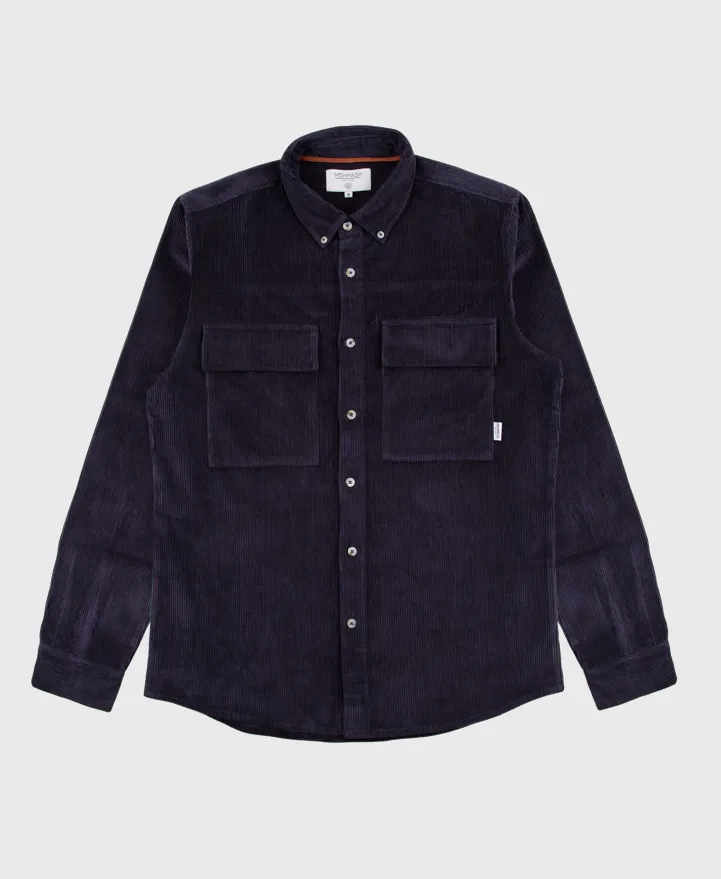 Mish Mash Drill Corduroy Casual Shirt Navy