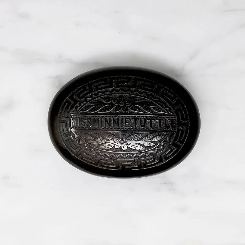 Miss Minnie Tuttle Jet Mourning Brooch