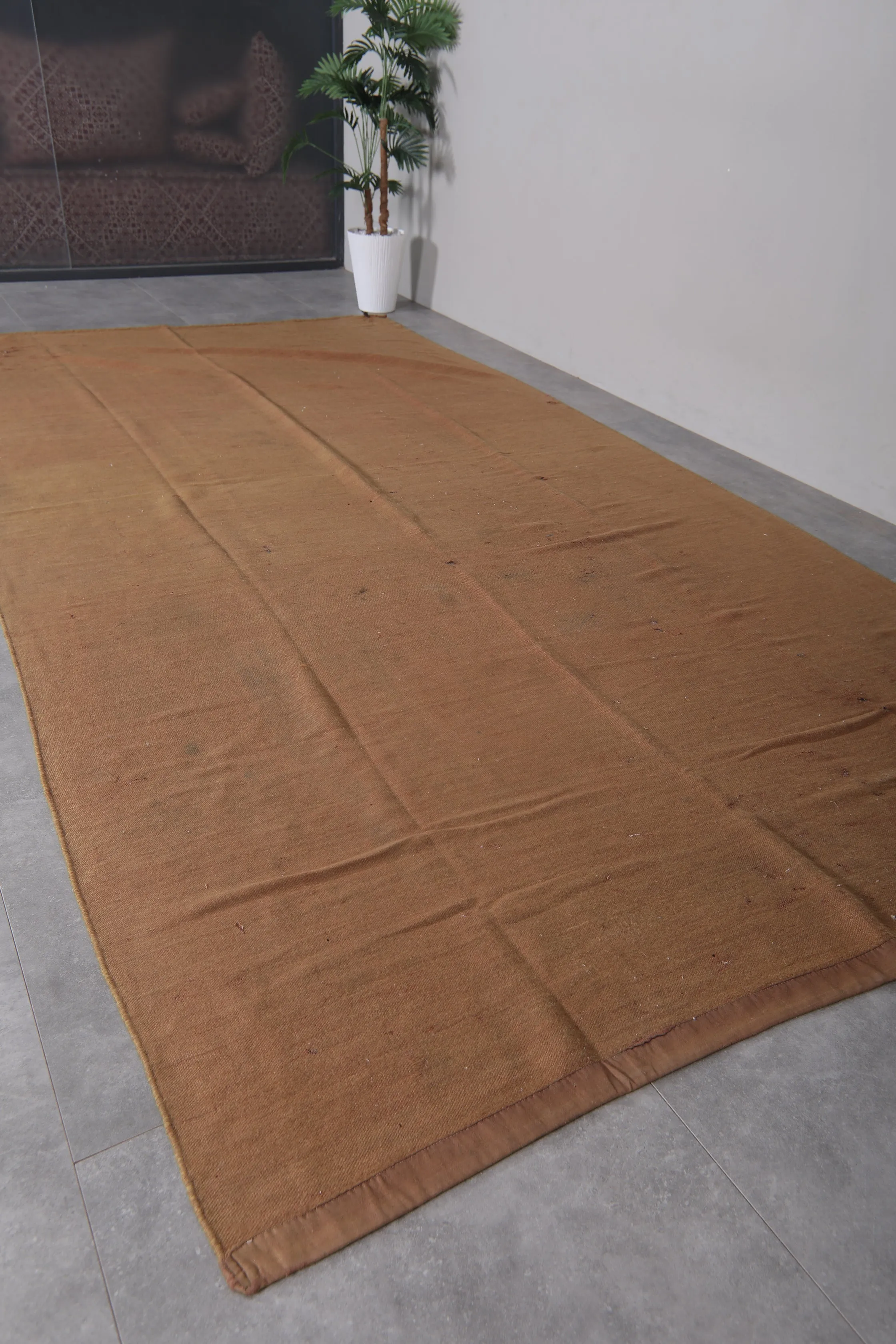 Moroccan Rug 6.2 x 12.1 Feet - Warm Beige for Sophisticated Interiors