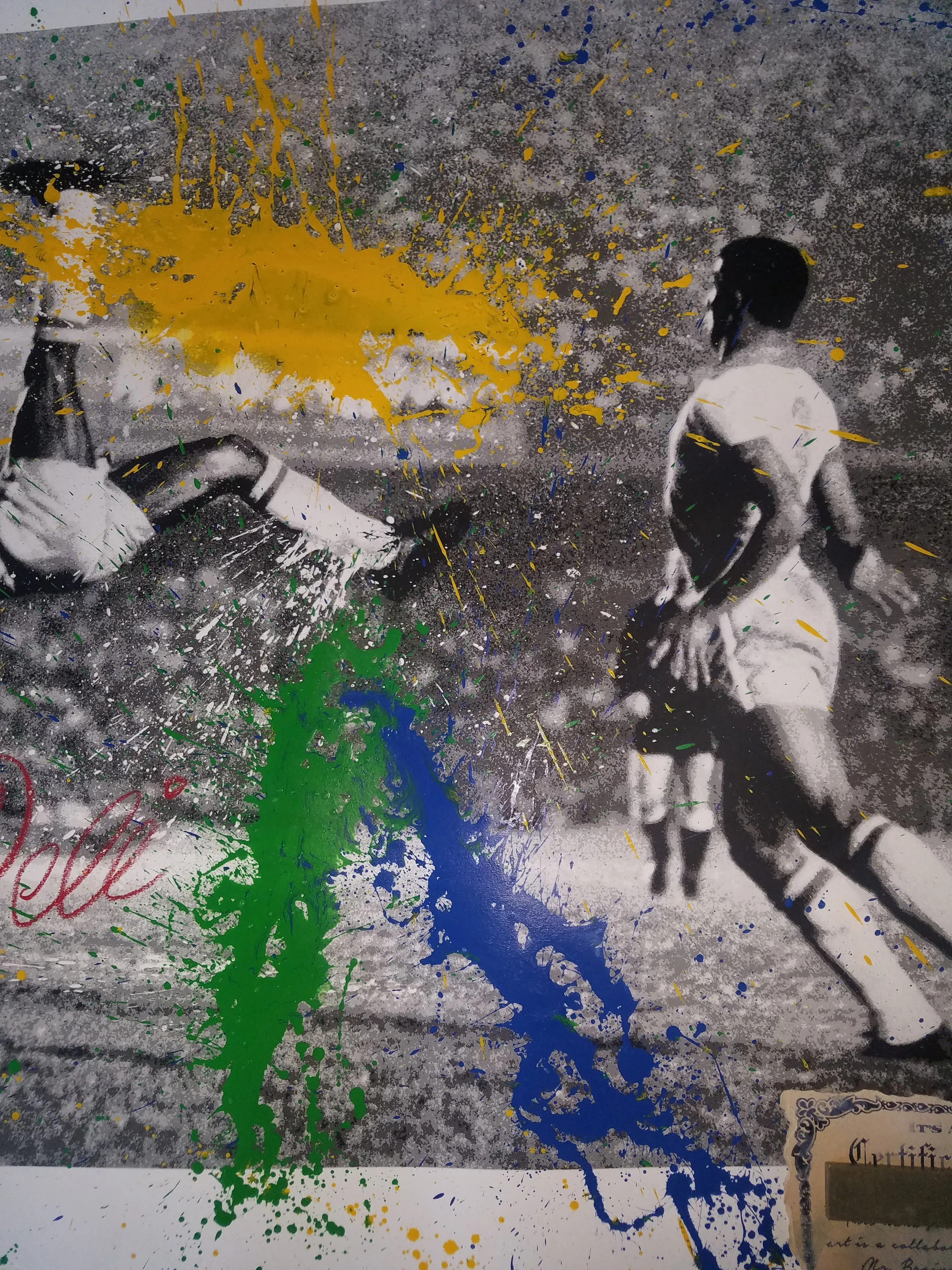 Mr. Brainwash The King Pele Bicycle Kick Screen print ##/75 S&N 2016