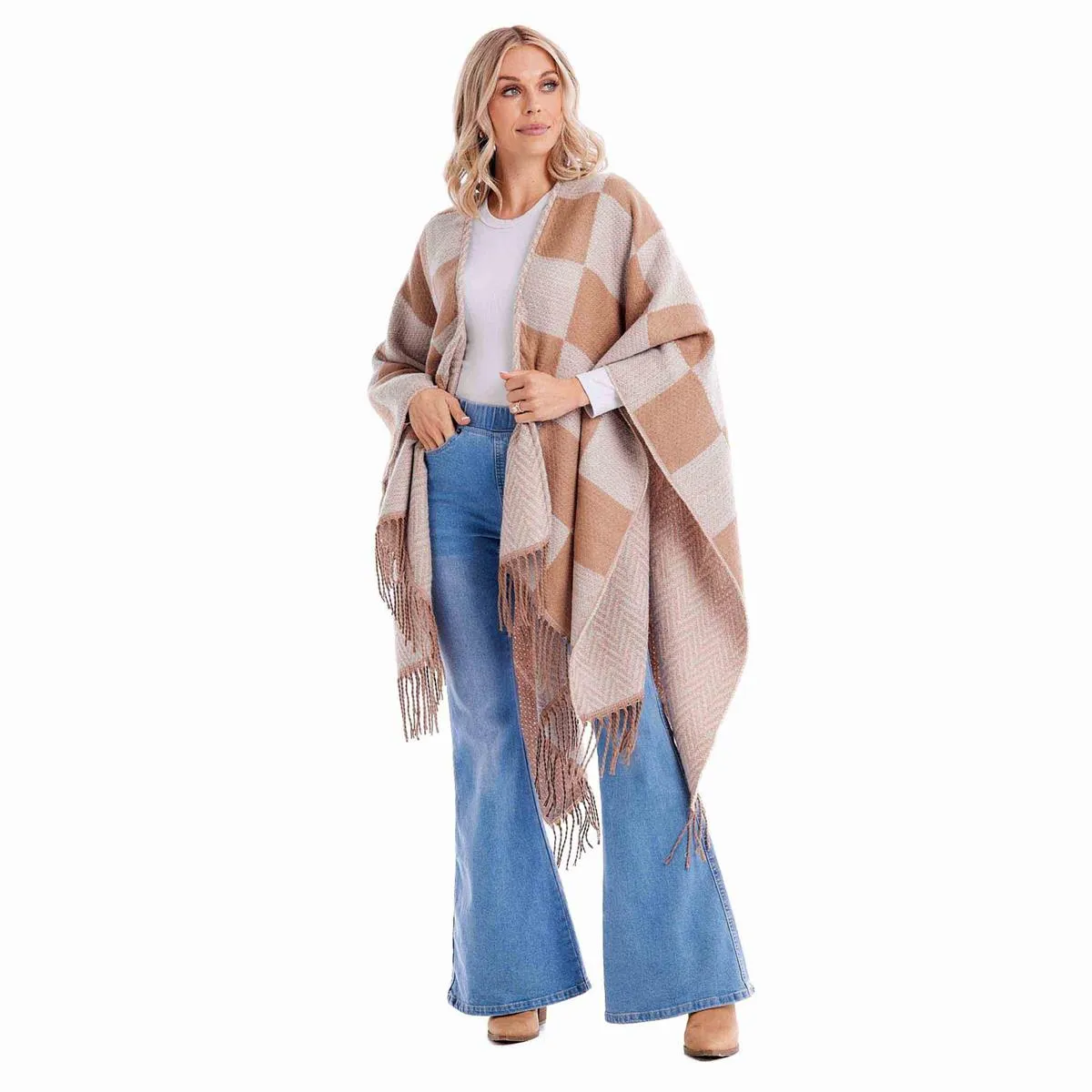 Mud Pie Yvette Reversible Poncho