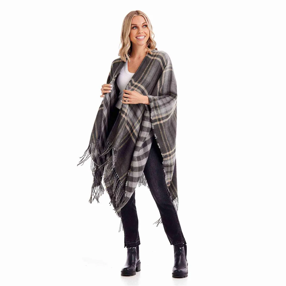 Mud Pie Yvette Reversible Poncho