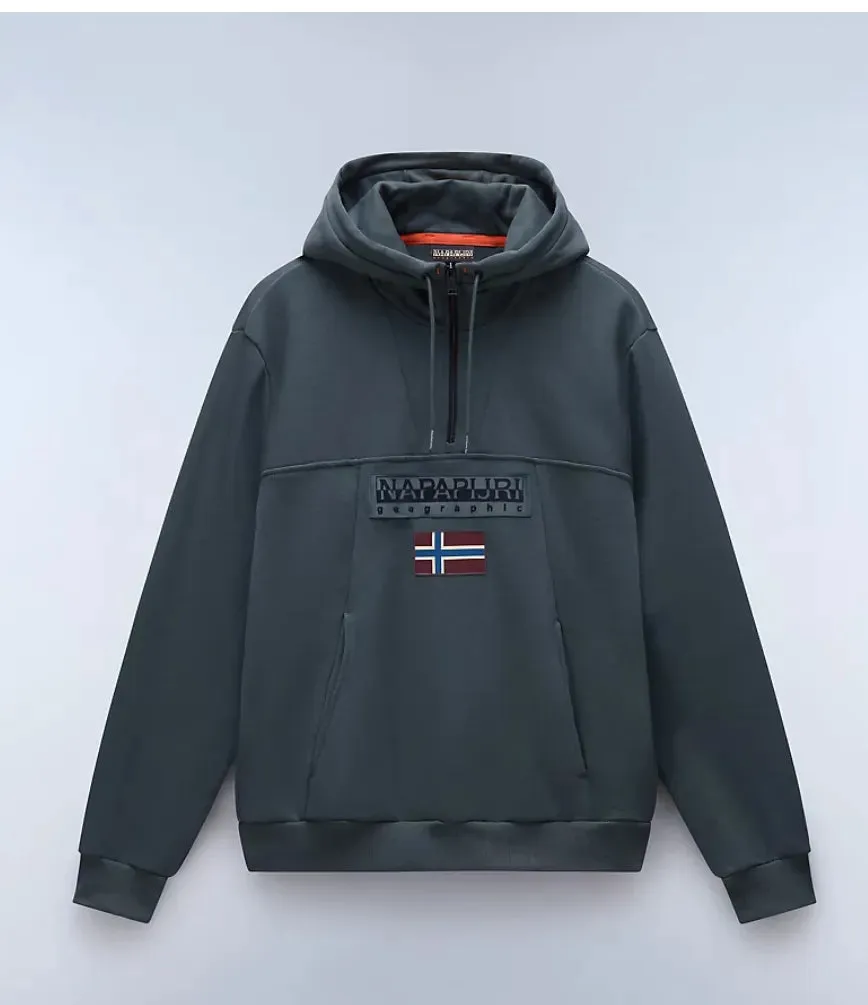 Napapijri Burgee HZH 2.0 Hoodie In Green Urban