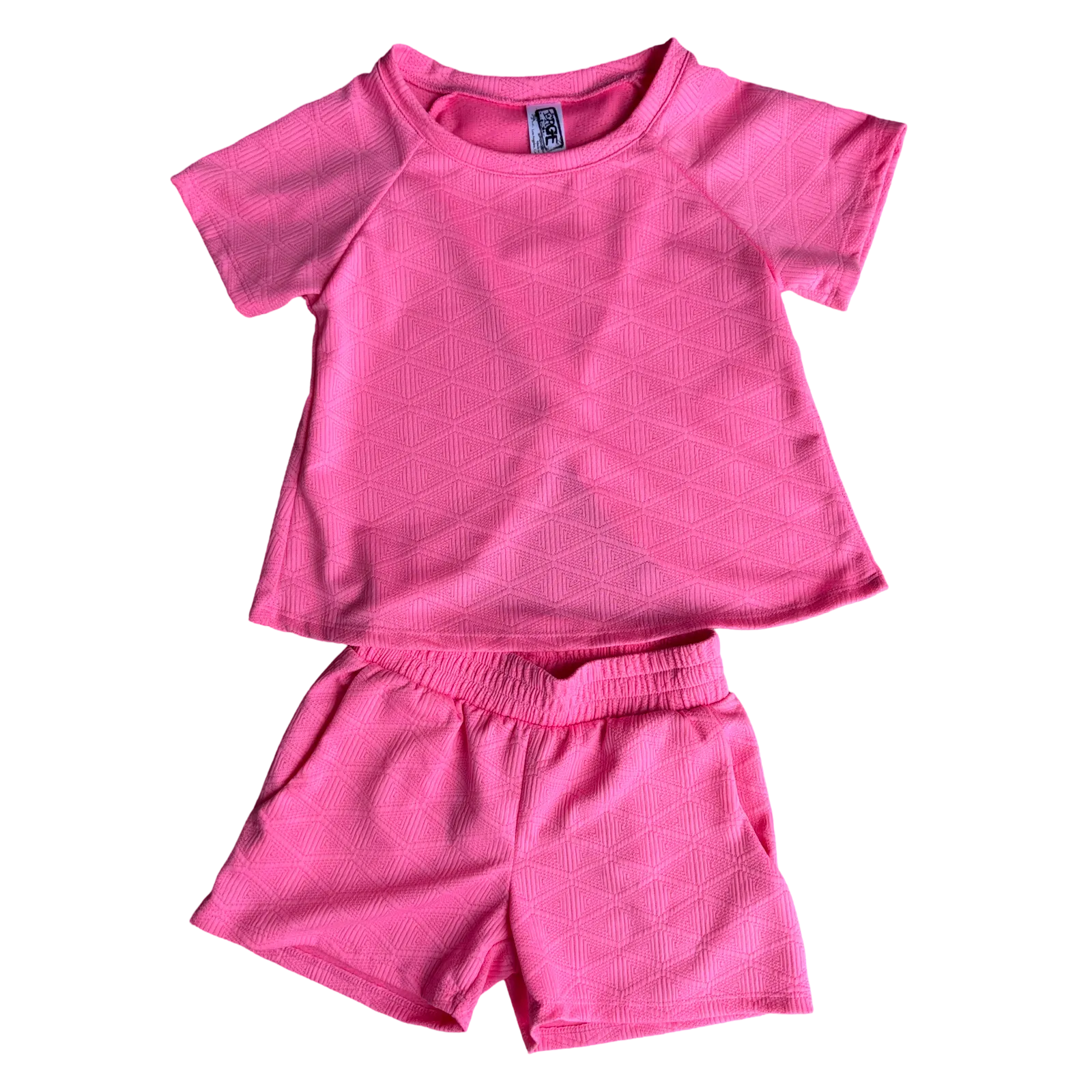 Neon Pink Diamond Textured Top