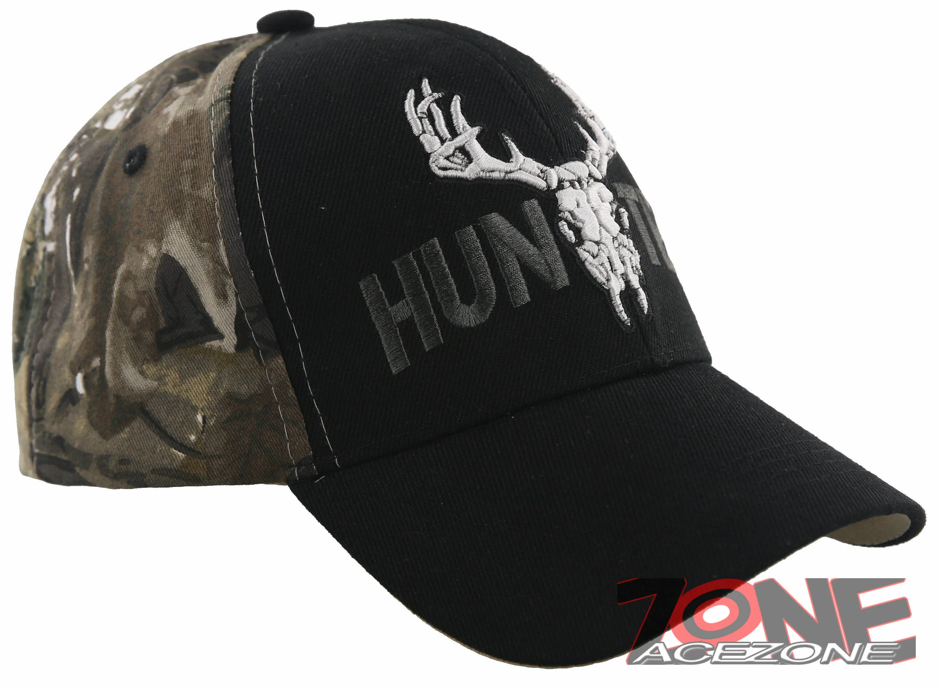 NEW! DEER HUNTER SKULL BUCK OUTDOOR SPORTS CAP HAT BLACK CAMO