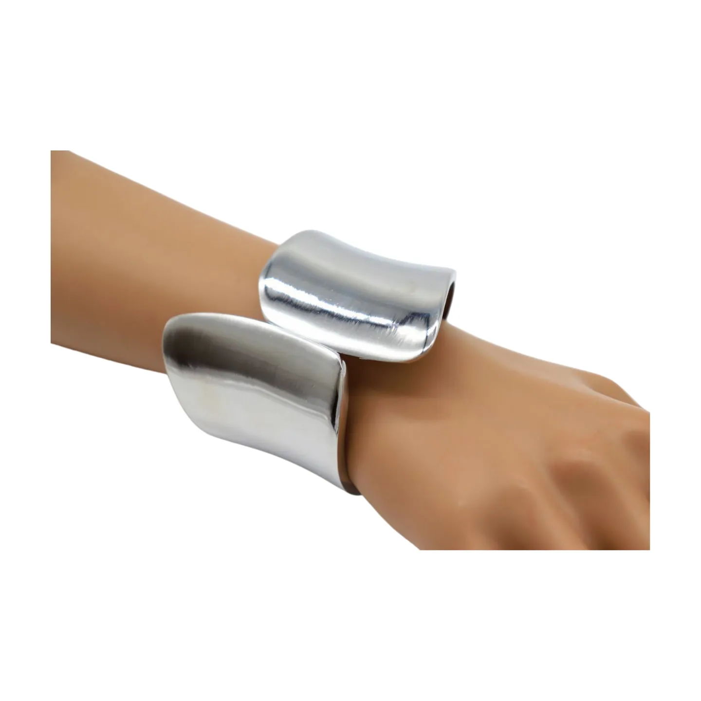 New Women Silver Metal Wrist Cuff Bracelet Fashion Jewelry Accessory