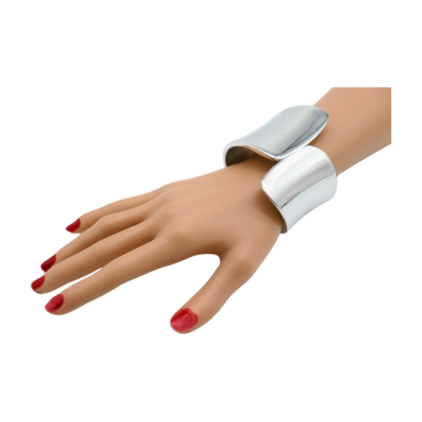 New Women Silver Metal Wrist Cuff Bracelet Fashion Jewelry Accessory