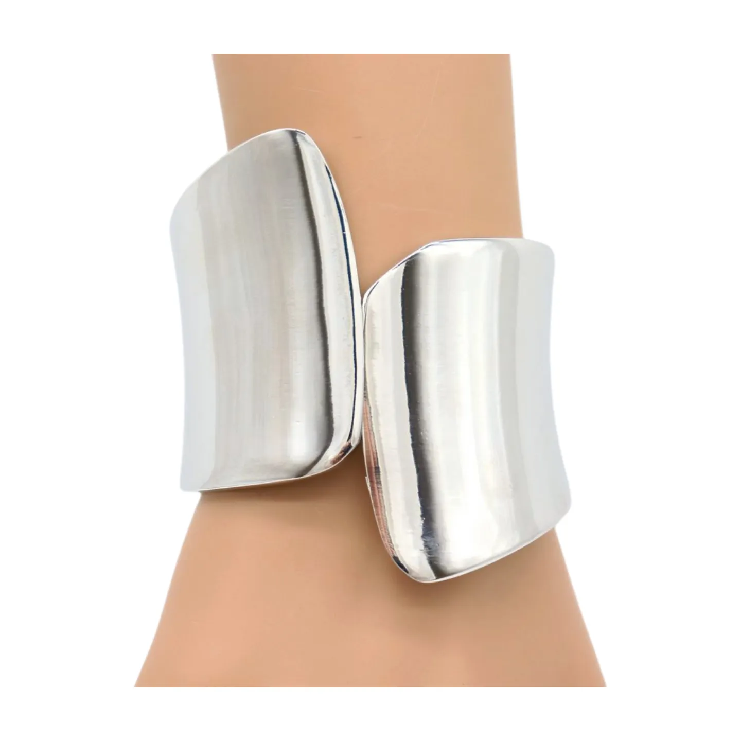 New Women Silver Metal Wrist Cuff Bracelet Fashion Jewelry Accessory
