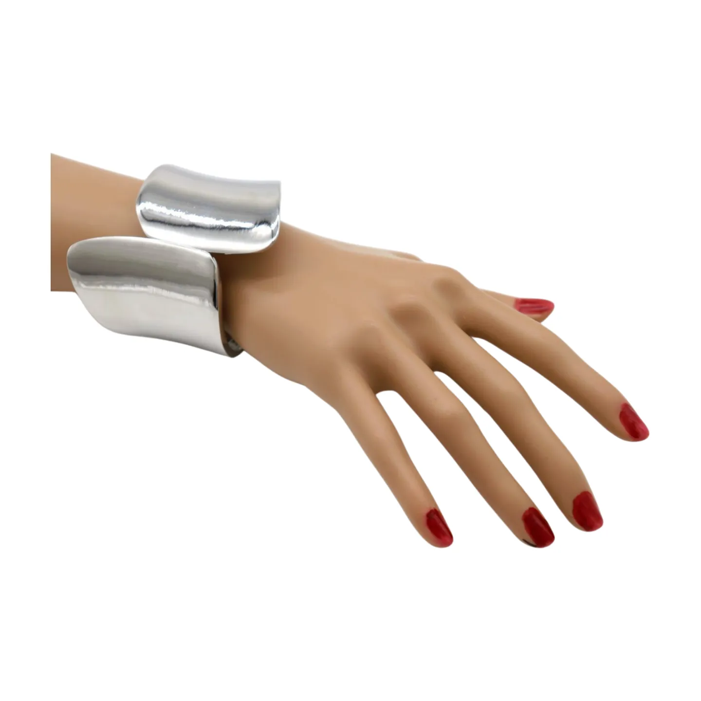 New Women Silver Metal Wrist Cuff Bracelet Fashion Jewelry Accessory