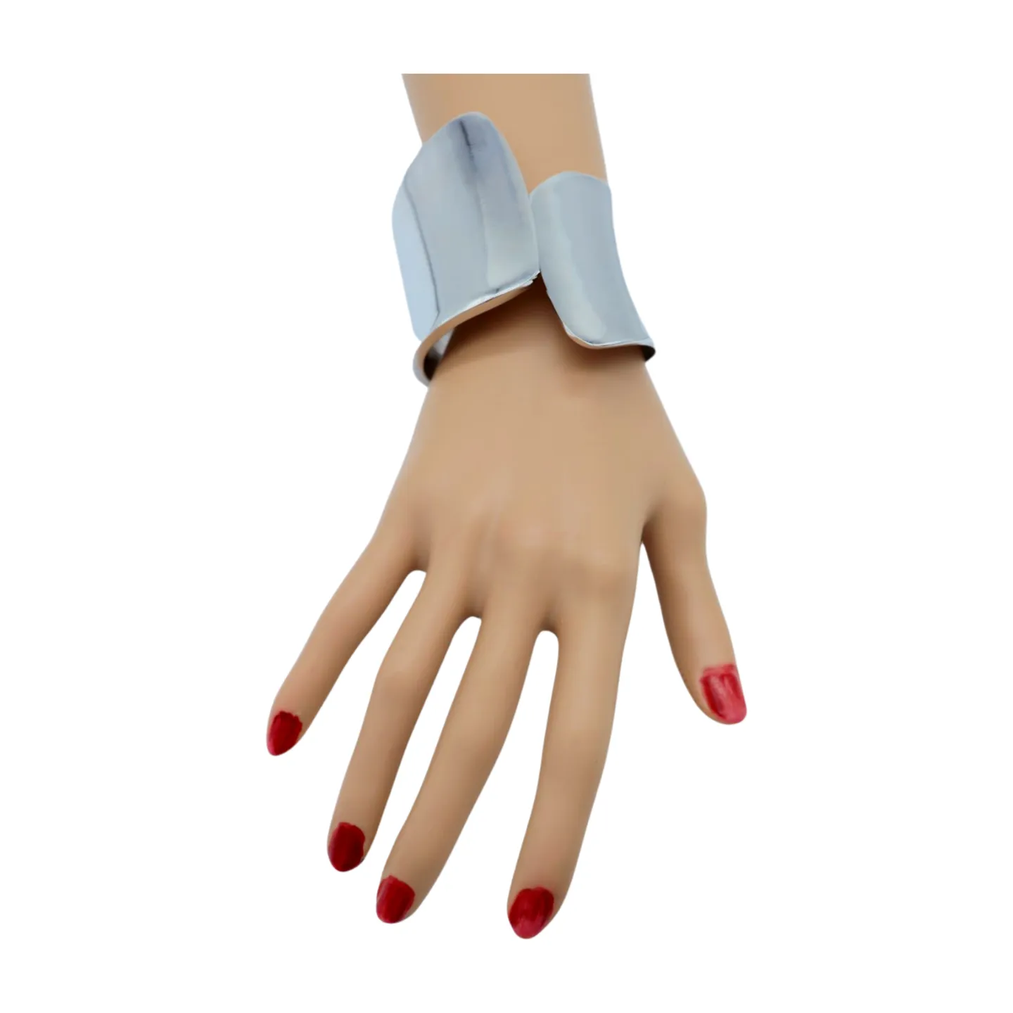 New Women Silver Metal Wrist Cuff Bracelet Fashion Jewelry Accessory