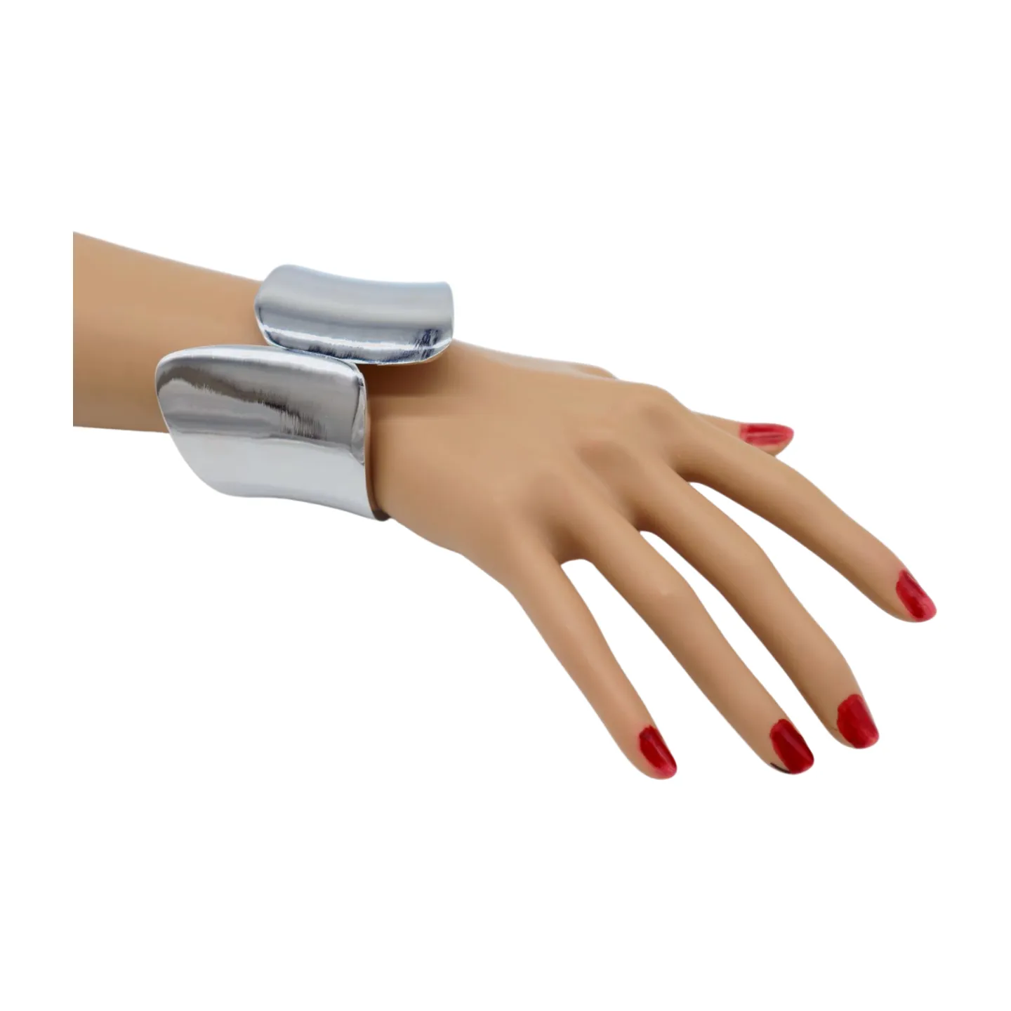 New Women Silver Metal Wrist Cuff Bracelet Fashion Jewelry Accessory