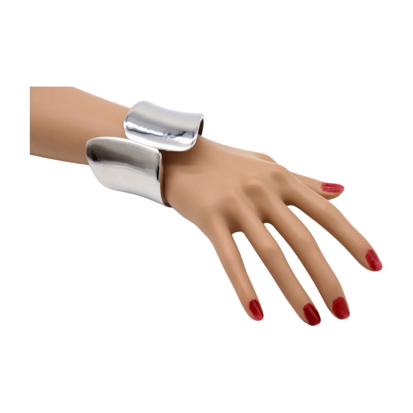 New Women Silver Metal Wrist Cuff Bracelet Fashion Jewelry Accessory
