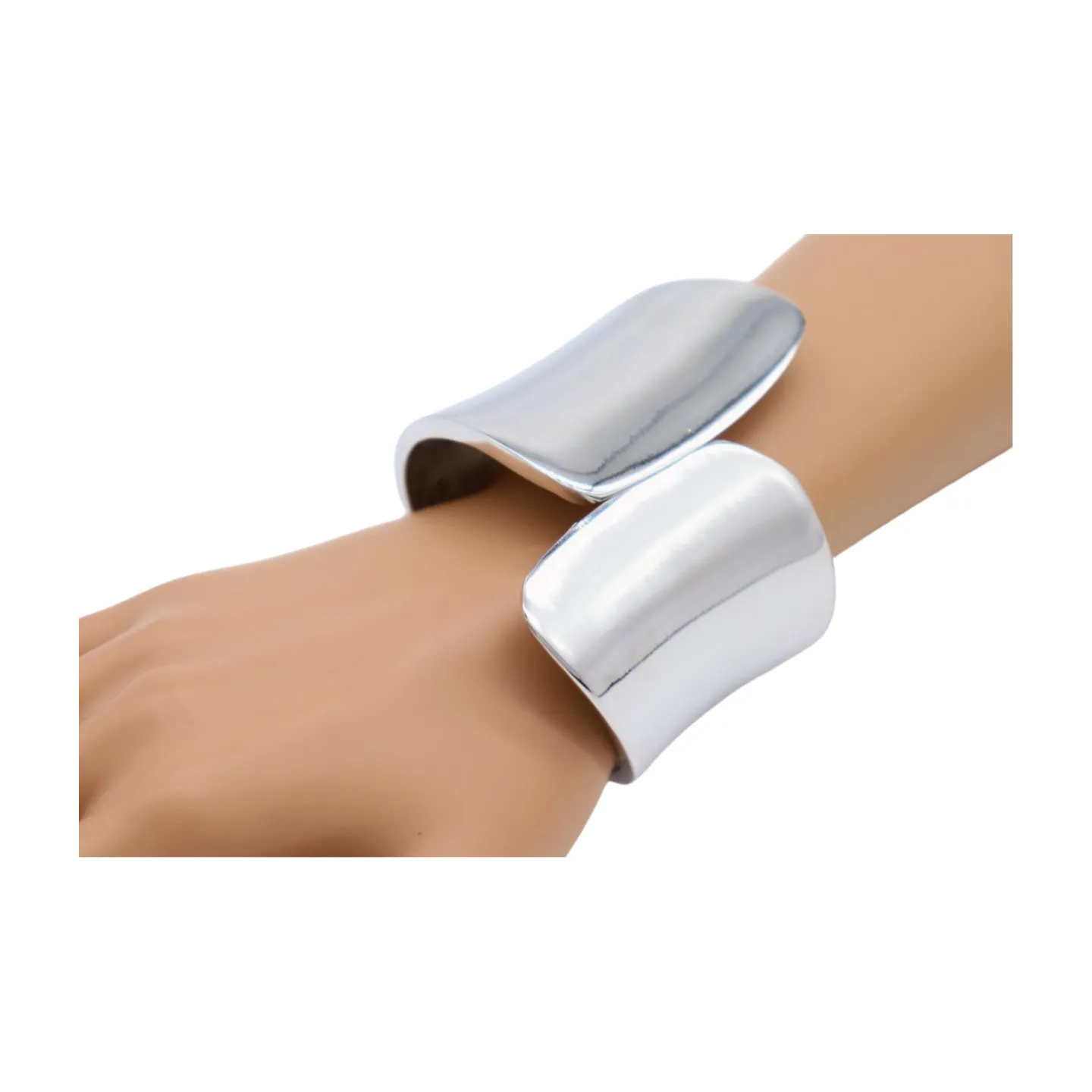 New Women Silver Metal Wrist Cuff Bracelet Fashion Jewelry Accessory