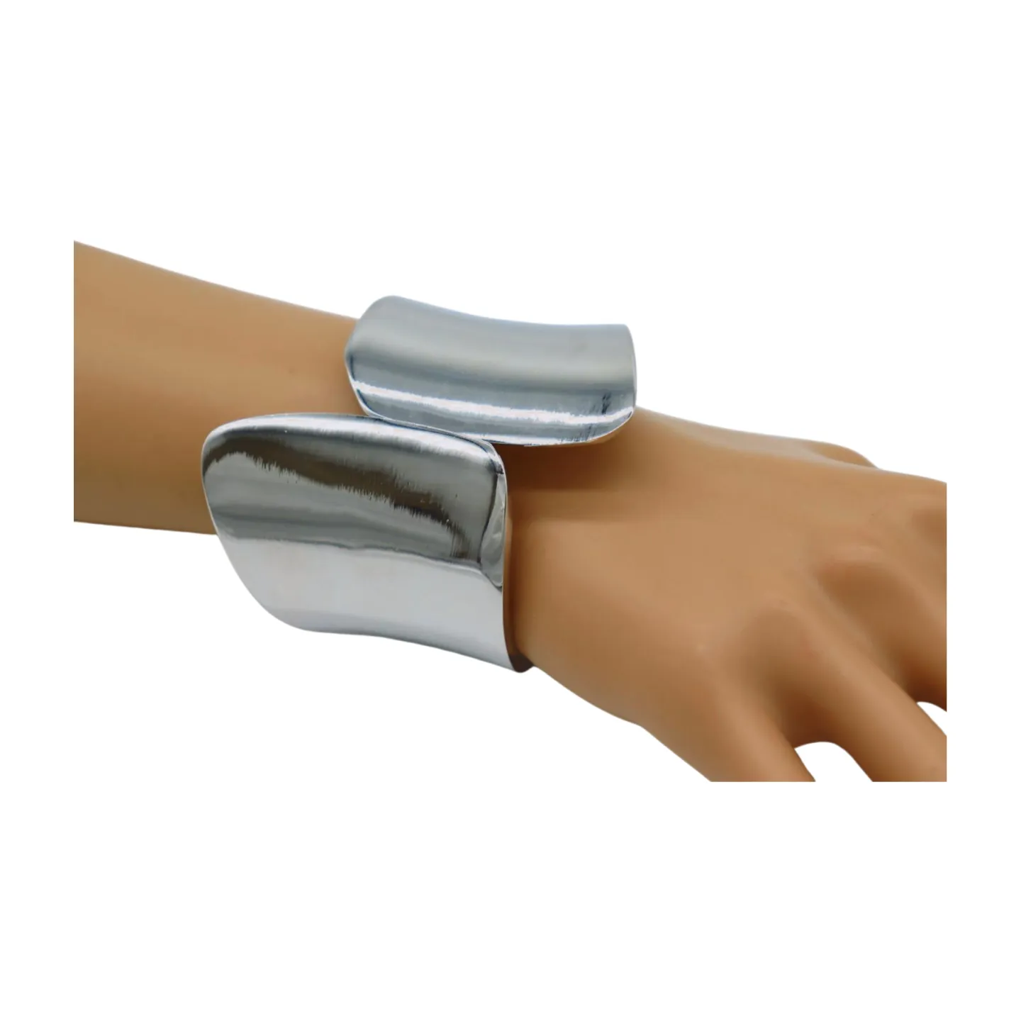 New Women Silver Metal Wrist Cuff Bracelet Fashion Jewelry Accessory