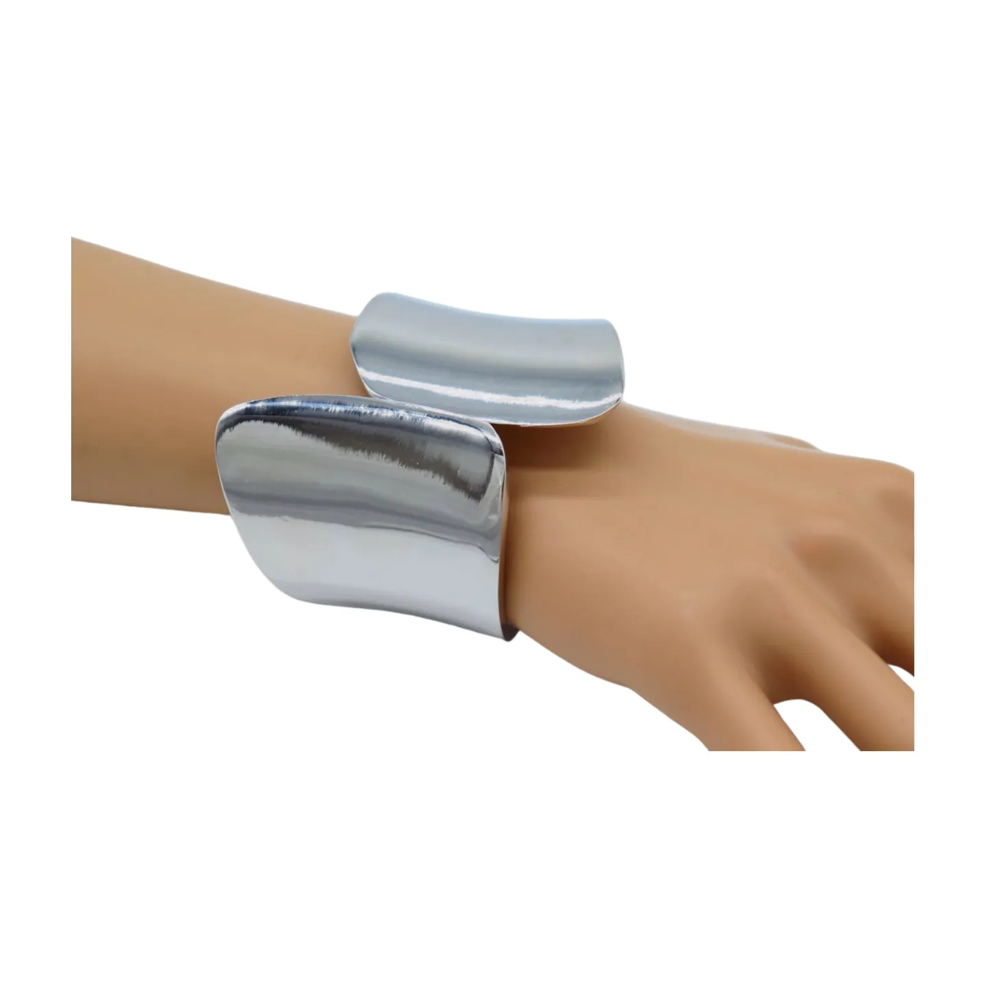 New Women Silver Metal Wrist Cuff Bracelet Fashion Jewelry Accessory
