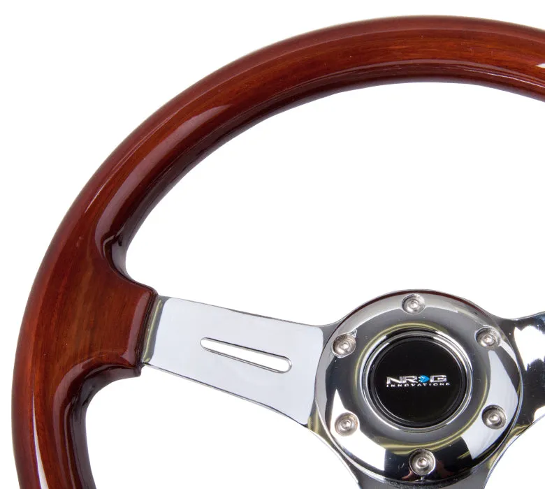 NRG ST-015-1CH 330mm Chrome 3 Spoke Classic Wood Grain Wheel