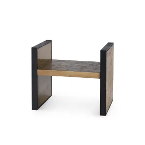 Odeon Bench/Side Table / Antique Brass and Dark Bronze